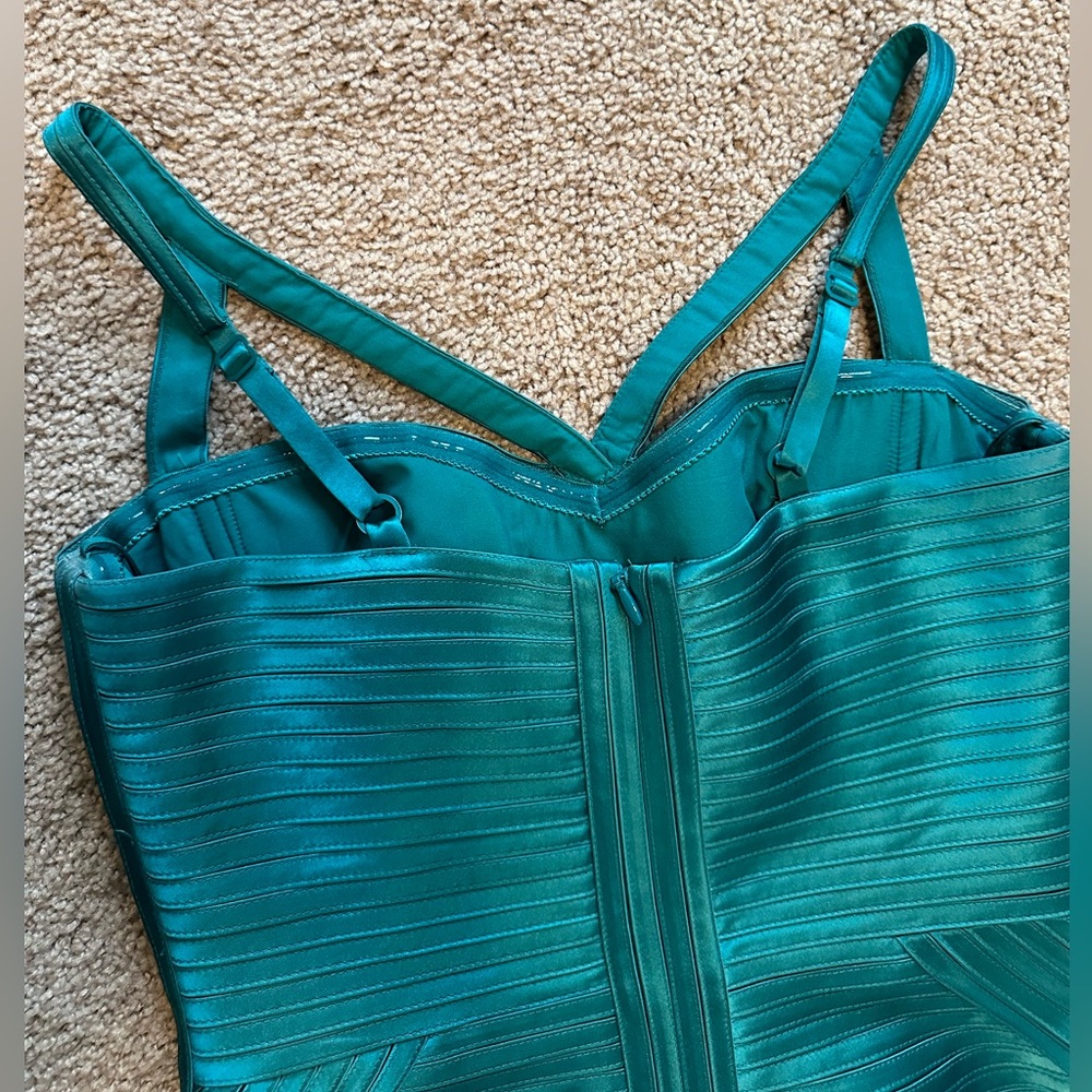 BCBGMaxAzria Teal Bandage Mini Dress - Picture 5 of 10